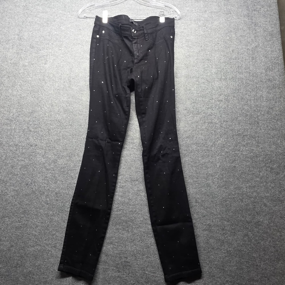 BEBE Women's Black Stretch Skinny Jeans Pants Size 2 Cotton Rayon Spandex
